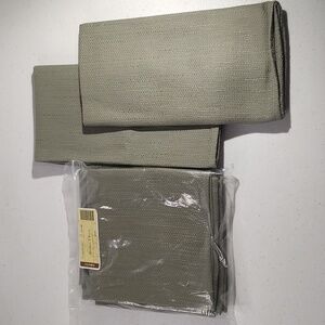 4 Longaberger Sage Fabric Napkins, 2 New In Pack